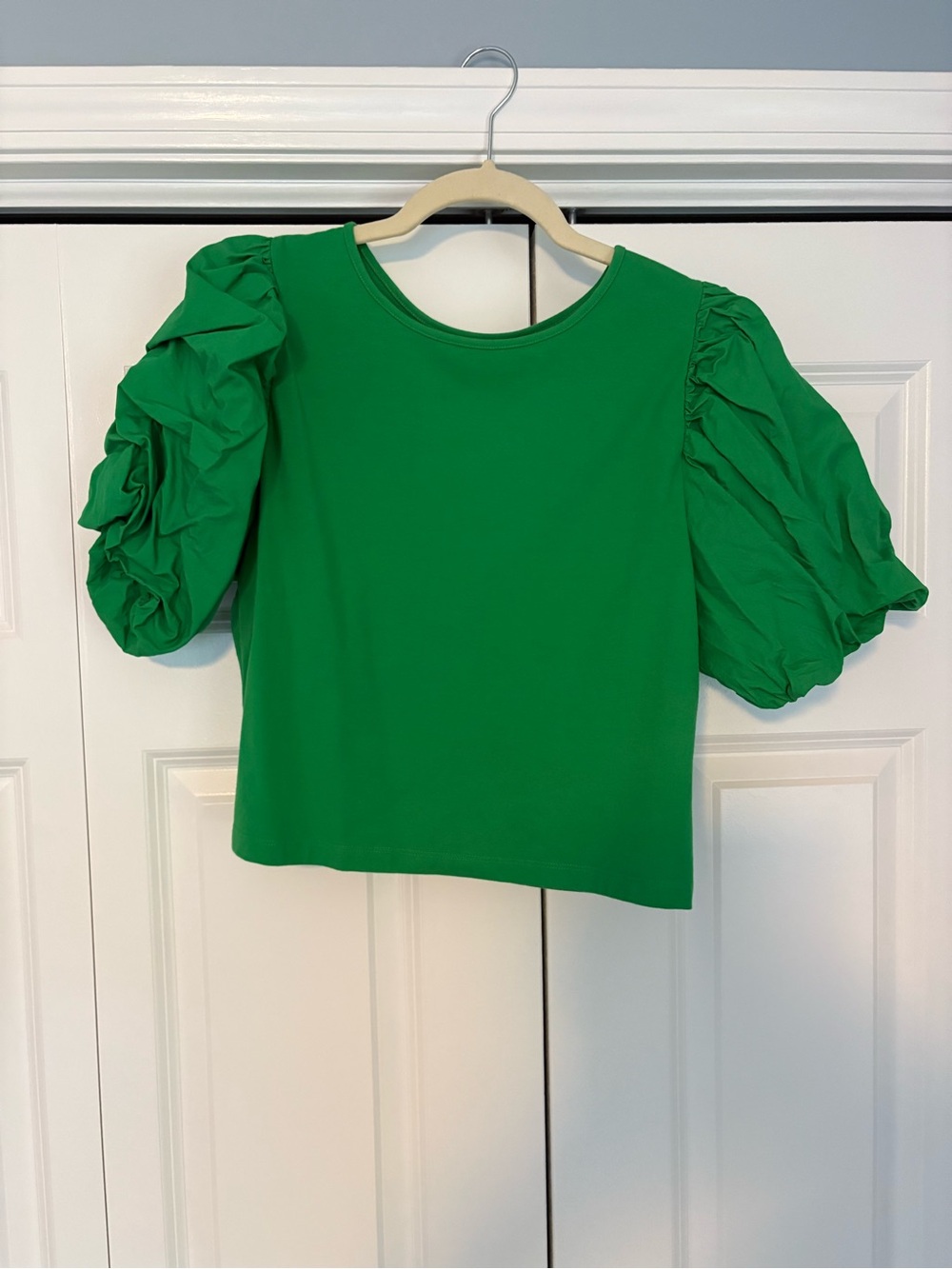 a new day Green Puff Sleeve Short Sleeve Top
